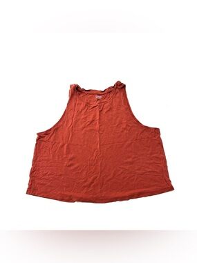 girlfriend collective Rust Orange Cupro High Neck Cropped Tank Top